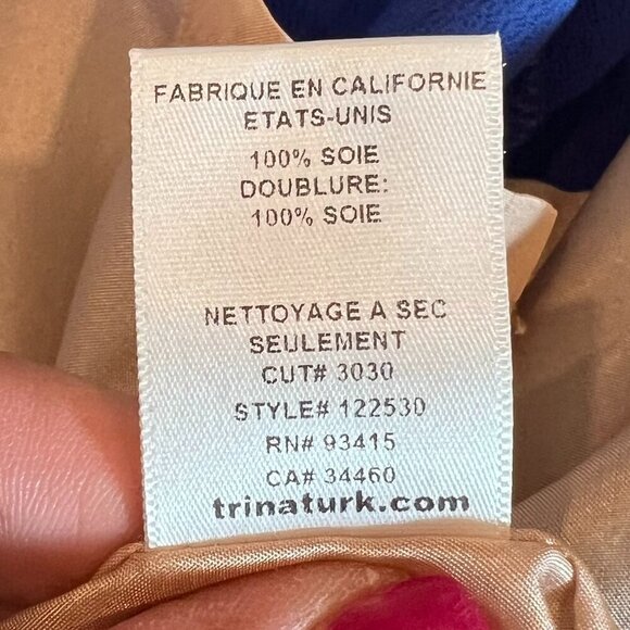 Trina Turk Caspian Agate Swirl Silk Dress Size 8 - Picture 9 of 10